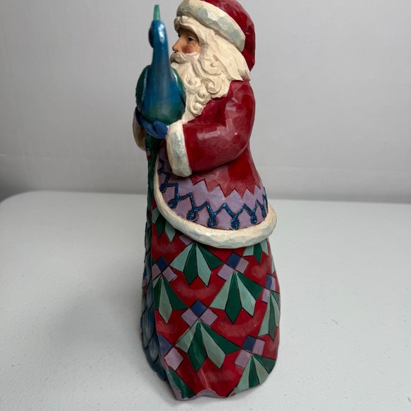 Jim Shore Heartwood Creek "Santa Style" Santa with Peacock 10" Figurine - Picture 4 of 10